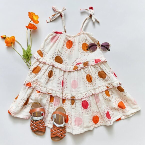 GIRLS "Garden" Dress - Sunrise Print - Picture 1 of 4